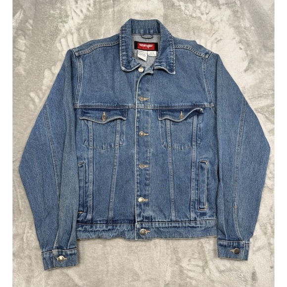 Wrangler Jackets & Blazers - Vintage Wrangler Trucker Jacket Mens Small/Medium Blue Denim Jean Western 90s